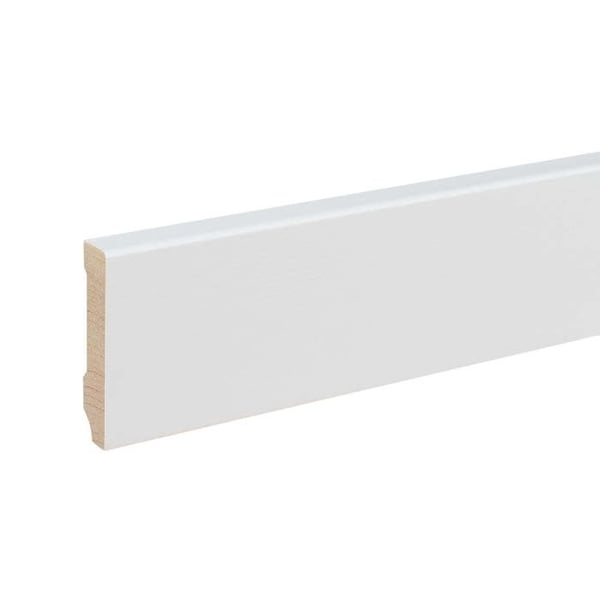 PROVISTON Massiv träsockel 13 x 60 x 2400 mm Vit att limma, skruva &amp; spik 24 meter | 10 stycken