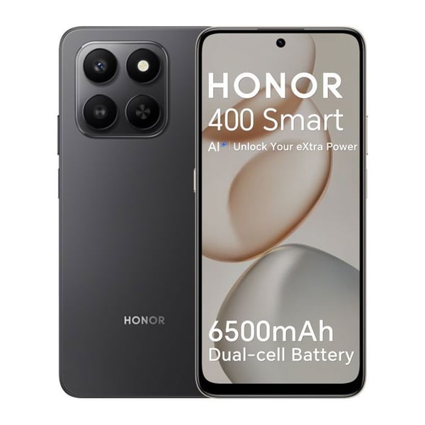 Smartphone 4G - HONOR 400 Smart - 8Go RAM - 256Go - Svart - 6500 mAh - AI-kamera 108 Mpx - EU-version