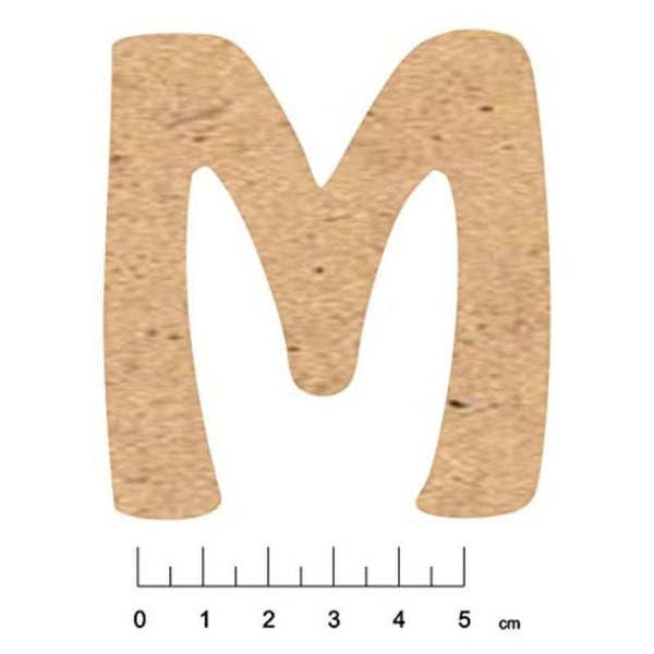 Terre & Bois Créations - MDF-klisterbokstäver 7,5cm Bokstav M