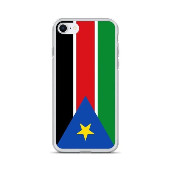 Telefonfodral – Flagga för Sydsudan – Kompatibel med iPhone 8 Plus – Flexibelt fodral – Slitstarkt och Stötsäkert - Silikon - Pixelforma