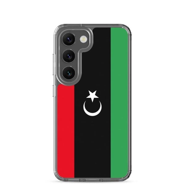 Mobilskal – Libyens flagga – Kompatibel med Samsung Galaxy S23 Plus – Mjukt fodral – Slitstarkt och stötabsorberande – Pixelforma