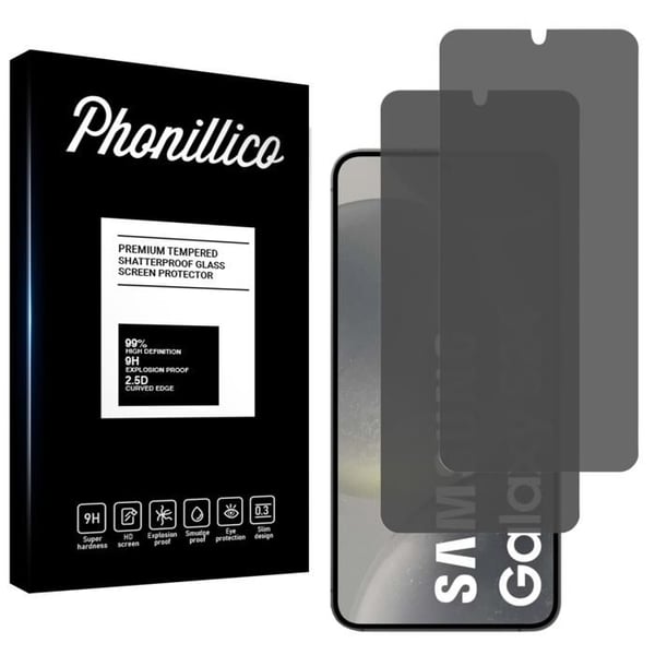 Skyddfilm - Phonillico® - Samsung Galaxy S24 - Paket 2 - Svart - Anti-spion