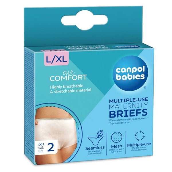 Återanvändbara postpartumculotter - Canpol babies - L XL - Andningsbart komfortnät