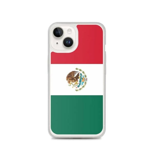 Telefonfodral – Mexikos flagga – Kompatibel med iPhone 14 – Mjuk fodral – Slitstark och stötsäker - Silikon - Pixelforma