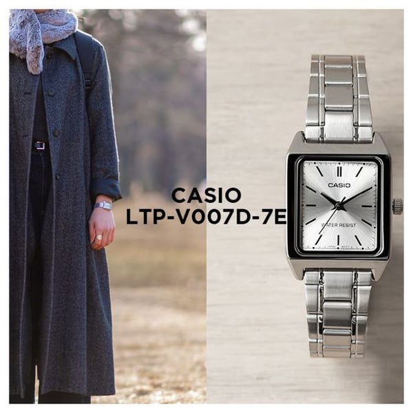 Dame Tjej - CASIO - Silver Edge - Rostfritt Stål - Mineralkristall - Vattentålighet 5 Atm