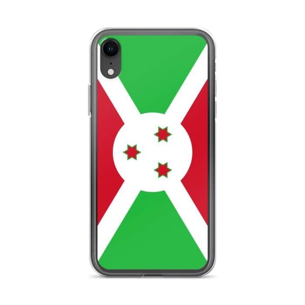 Mobilskal – Burundi-flagga – Kompatibel med iPhone XR – Mjukt fodral – Slitstarkt och stöttåligt – Silikon – Pixelforma