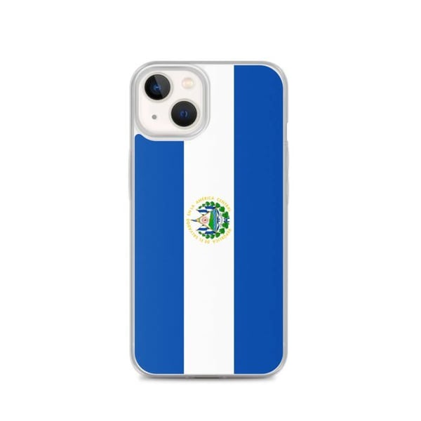 Mobilskal – El Salvador Flagga – Kompatibel med iPhone 13 – Mjuk Fodral – Slitstark och Stötdämpande - Silikon - Pixelforma