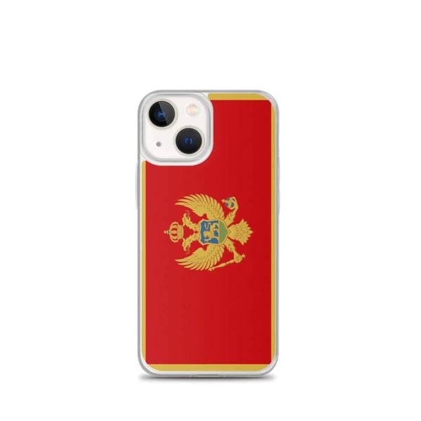Mobilskal – Montenegros flagga – Kompatibel med iPhone 13 mini – Mjuk fodral – Dimensionsbeständig och stöttålig - Silikon - Pixelforma