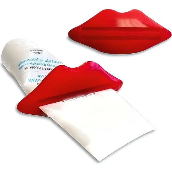 Tandkräm tub squeezer i form av röda läppar ovanlig design heminredning objekt