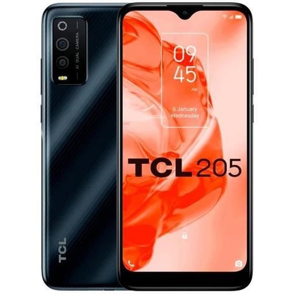 TCL 205 älypuhelin 6,22" HD+ 4G Kaksois-SIM Octa-core 1,6 GHz 2Go/32Go Harmaa