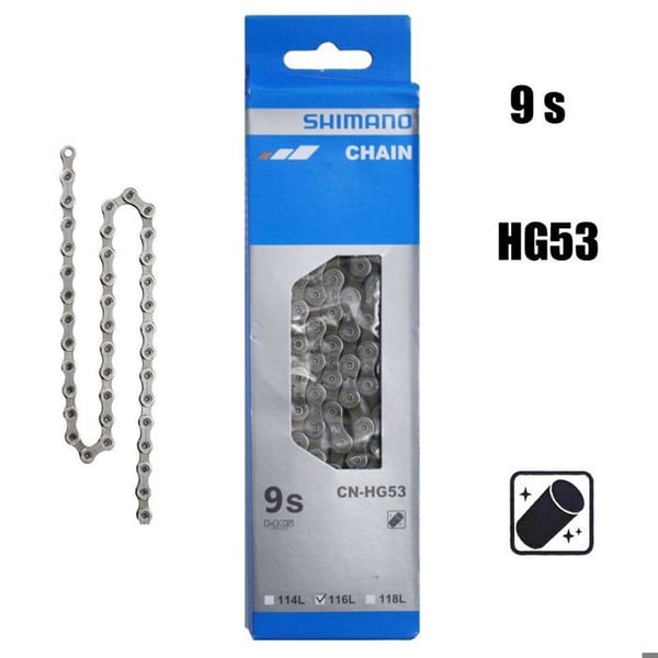 9-växlad kedja - SHIMANO CN-HG53 - 116 länkar - Unisex - Grå