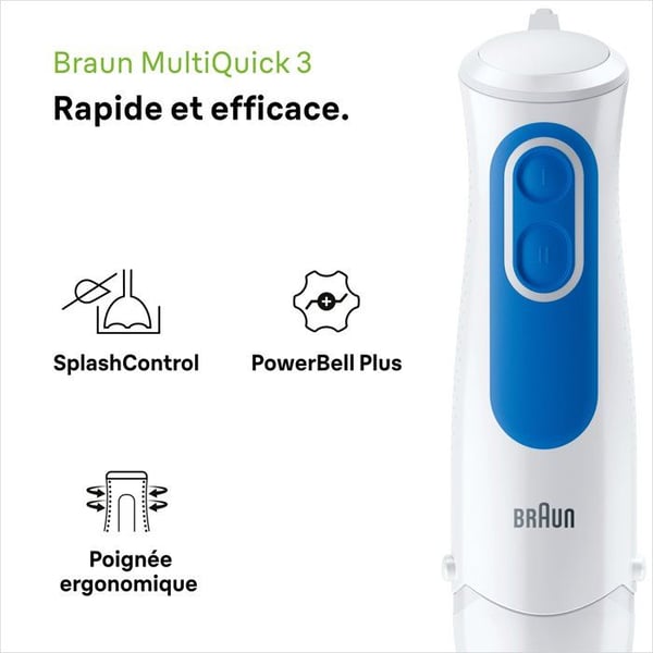 Mixerstav BRAUN MQ3000WH Smoothie Plus - Vit mixerstav Vit och Blå