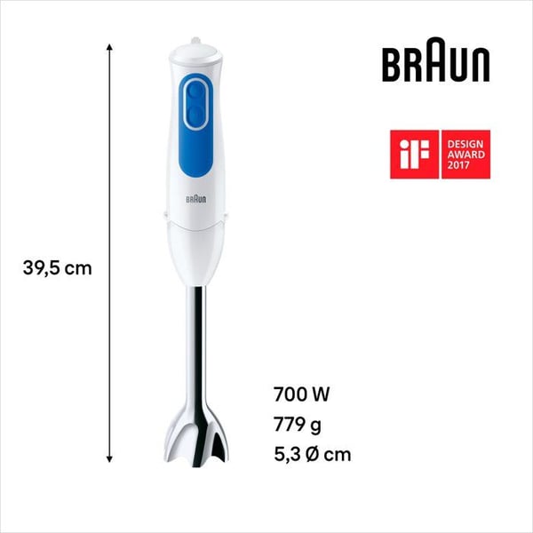 Mixerstav BRAUN MQ3000WH Smoothie Plus - Vit mixerstav Vit och Blå