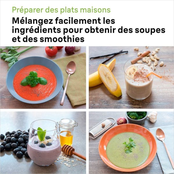 Mixerstav BRAUN MQ3000WH Smoothie Plus - Vit mixerstav Vit och Blå