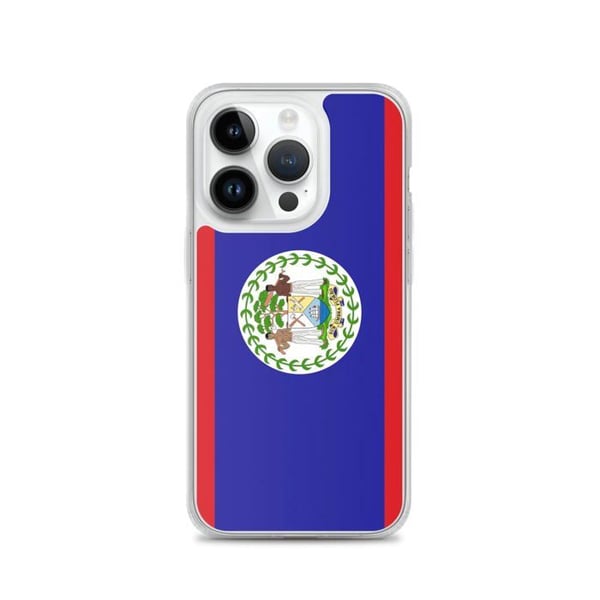 Telefonfodral – Belizeflaggan – Kompatibel med iPhone 14 Pro – Mjuk Fodral – Hållbar och Stötsäker - Silikon - Pixelforma