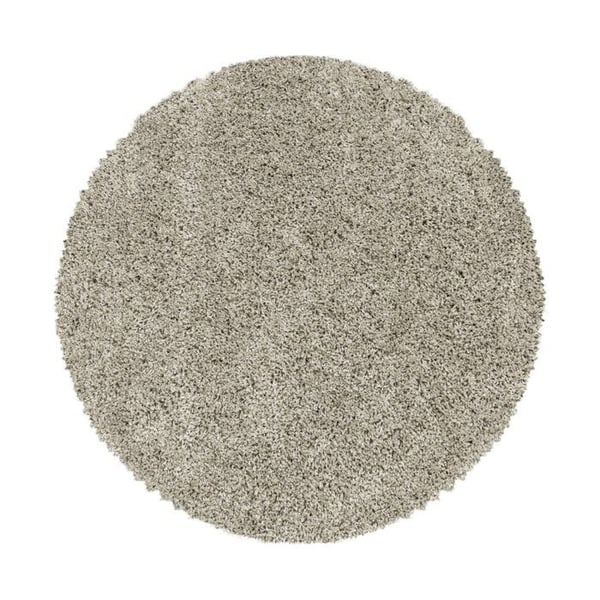 Shaggy matta - MELIS HOME - Enfärgad design - 80 cm rund - Taupe (beige) - Hår 30 mm