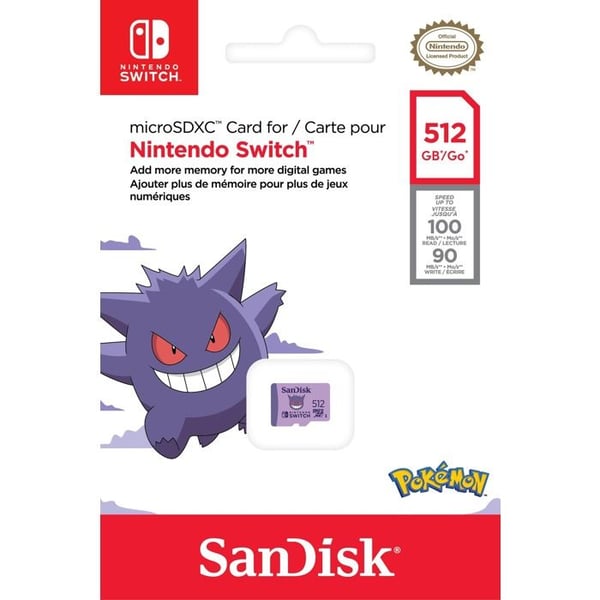 Micro Sdxc-kort 512gb Pokémon Ectoplasm-tillbehör-SWITCH