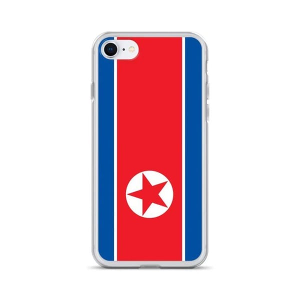 Mobilskal – Nordkoreas flagga – Kompatibel med iPhone 8 Plus – Flexibelt fodral – Slitstarkt och stötresistent – Pixelforma