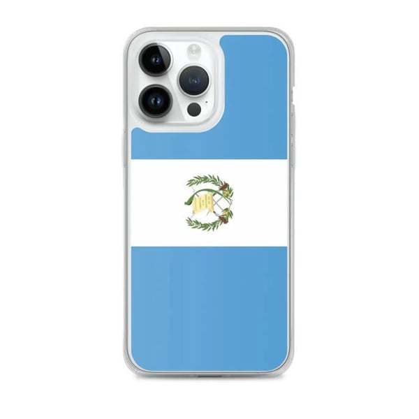 Mobilskal – Guatemalas flagga – Kompatibel med iPhone 14 Pro Max – Mjukt fodral – Stötsäker och slitstark – Silikon – Pixelforma