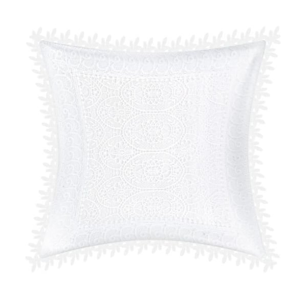 Kuddöverdrag - AVIZAR - 45x45 cm - Spetskant - Elegans - Vit