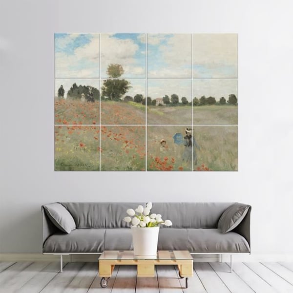 Legendarte - Flerpanelsmålning Vallmofältet - Claude Monet cm. 150x200 (12 paneler)