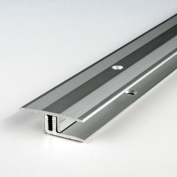 Tröskelramp Alu anodiserad Silver L 33 mm H 7 - 15 mm Längd 1000 mm Förborrad