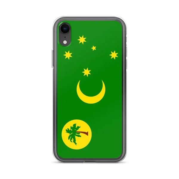 Mobilskal – Cocosöarnas flagga – Kompatibel med iPhone XR – Mjukt fodral – Slitstarkt och stötdämpande – Silikon – Pixelforma