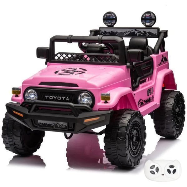 TOYOTA FJ Cruiser Elbil 12V - Rosa - 1 till 6 år - Officiell Licens - EVA Däck - Bluetooth
