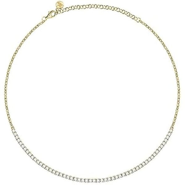 Damhalsband - MORELLATO - SAQF24 - Mässing - Näckrosplätering - Vita zirkoner