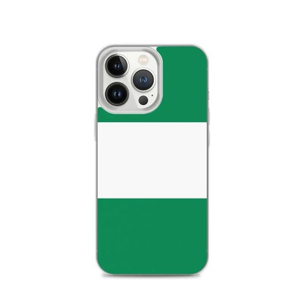Telefonfodral – Nigerias flagga – Kompatibel med iPhone 13 Pro – Mjuk fodral – Slitstark och stötsäker - Silikon - Pixelforma