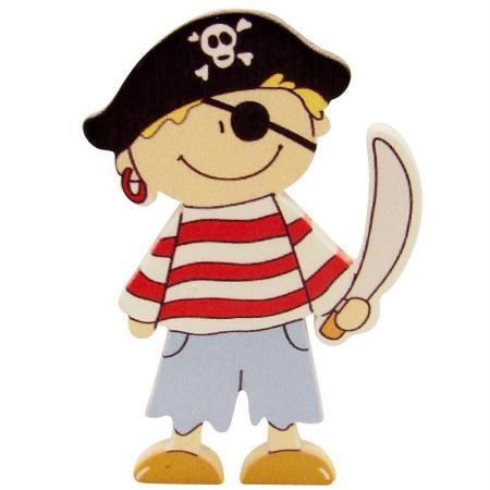Figur i Trä – Piratpojke - L'UNIVERS DE PIWI - 5 cm - Kreativt Tillägg - Hantverksdekoration