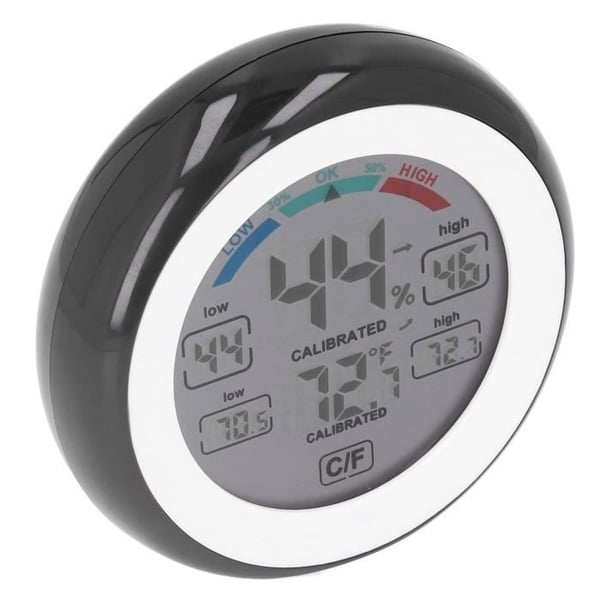 Termometer Hygrometer - OMABETA - Modell 85mm - Registrering 24h - Pekskärm - ABS