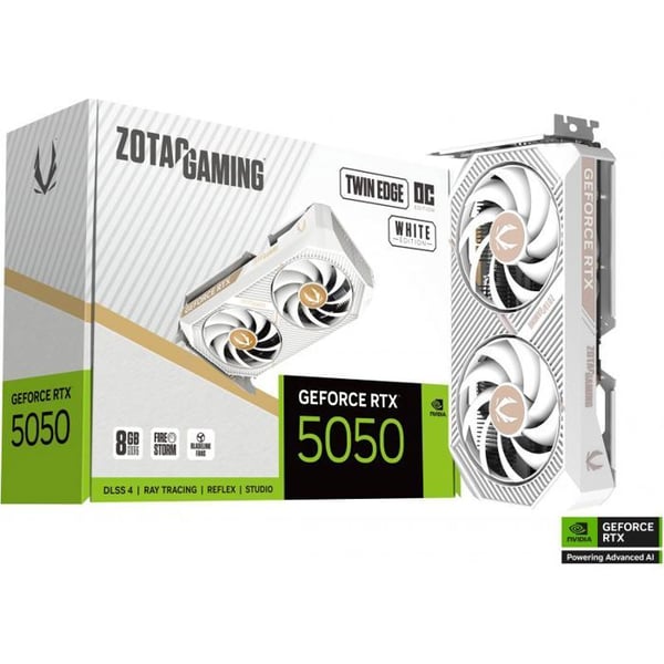 ZOTAC - Grafikkort för gaming - GeForce RTX 5050 - Twin Edge OC Vit - 8 Go