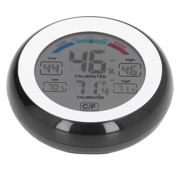 Termometer Hygrometer - OMABETA - Model 85mm - 24 timers registrering - Touchskærm - ABS