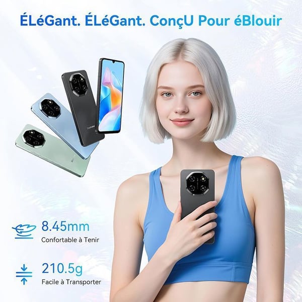 BLACKVIEW SHARK 6 5G Smartphone Android 15 Billig Mobiltelefon, 12Go+128Go, 6.88'' HD, 120Hz, 5000mAh, 16+8MP, Dual SIM, NFC, Blå