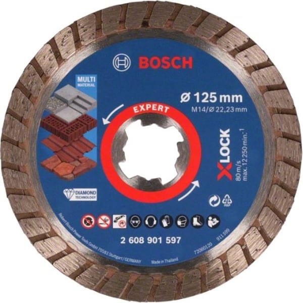 Diamantskärande skiva - BOSCH - EXPERT Multi Material - 125 mm - Hållbar - Precis