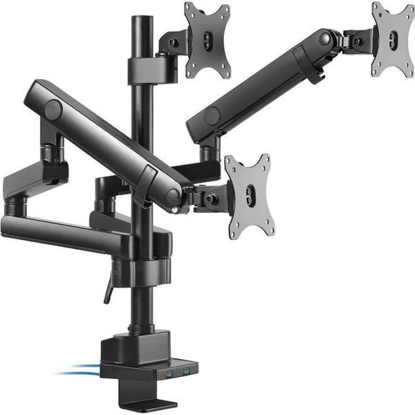 Monitorstöd - ALZAERGO - Arm T10B Essential USB - Svart - Max belastning 21 kg - VESA 100x100