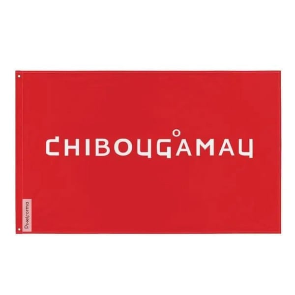 Chibougamau-flagg – 60 x 90 cm – Hållbar polyester – 2 metallöglor – Inomhus/Utomhus – Pixelforma