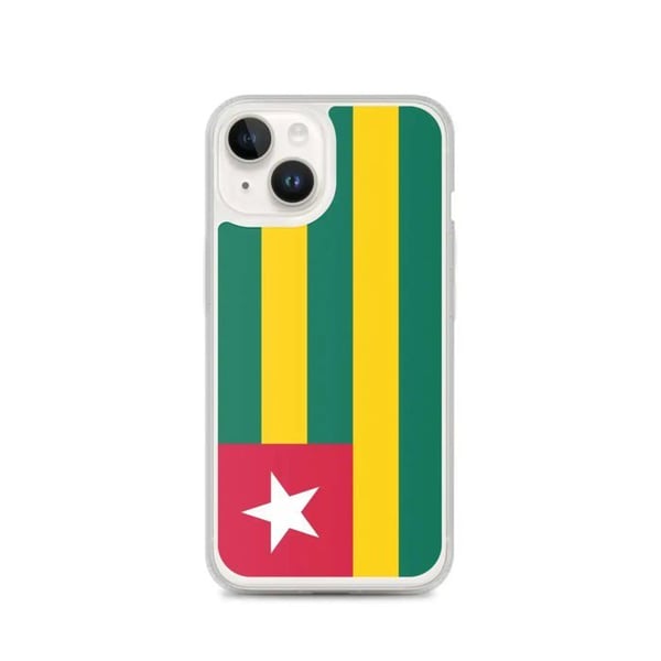 Telefonskal – Togos flagga – Kompatibelt med iPhone 14 – Mjuk fodral – Slitstarkt och stötresistent – Silikon – Pixelforma