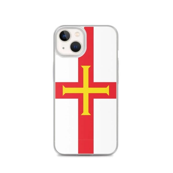 Mobilskal – Guernseyflagga – Kompatibel med iPhone 13 – Mjukt fodral – Slitstarkt och stötabsorberande – Silikon – Pixelforma