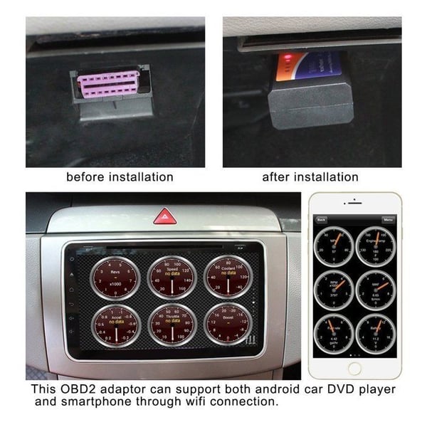 INF OBD II virhekoodin lukija iOS/Apple/Android - WiFi
