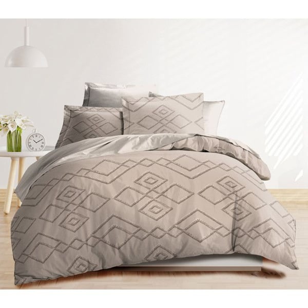 Sängklädeset 4P "Louna" 140 x 190 Diamant Relief 100% Bomull