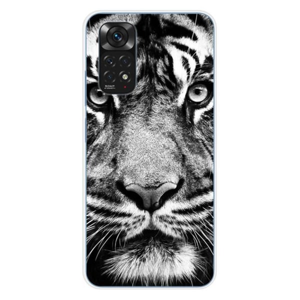 Siliconfodral - Kompatibel med Xiaomi Redmi Note 11 4G - design med svart och vit tiger