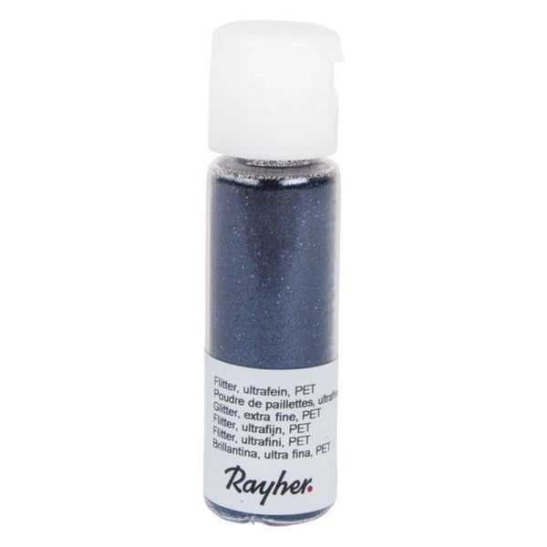 Ultrafint glitterpulver, PET, flaska 20 ml, midnattblå