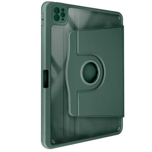 Etui för iPad Pro 11 2024 - AVIZAR - Vridbart Stödlock - Mörkgrön - Silikon - Ekologiskt läder