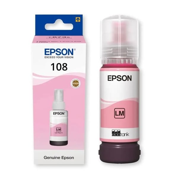 Bläckflaska - EPSON - 108 Magenta Light - 70 ml - För EcoTank L18050/L8050 - Färgämnesbaserat bläck
