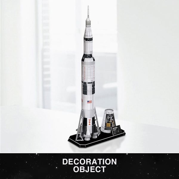 3D-pussel Apollo Saturn V Rocket, 3D-pussel för barn | Modell att bygga vuxen, present till 8-årig pojke, modeller och modellering