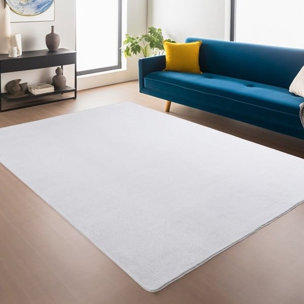 Modern matta för vardagsrum, sovrum, kök, mjuk, tvättbar, halkfri (Dimension: 240X340 cm - Färg: Vit)