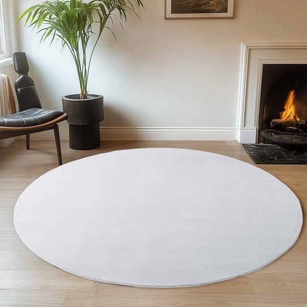 Modern matta för vardagsrum, sovrum, kök, mjuk, tvättbar, halkfri (Dimension: 240X340 cm - Färg: Vit)
