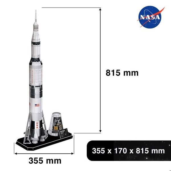 3D-pussel Apollo Saturn V Rocket, 3D-pussel för barn | Modell att bygga vuxen, present till 8-årig pojke, modeller och modellering